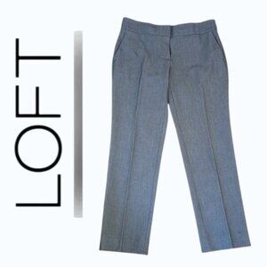 ANN TAYLOR LOFT "Marisa" Navy/Cream Houndstooth Dress Trousers